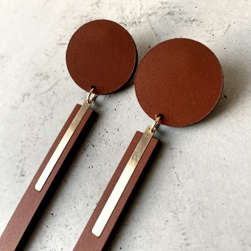 Earrings Leather & Gold LINFIN