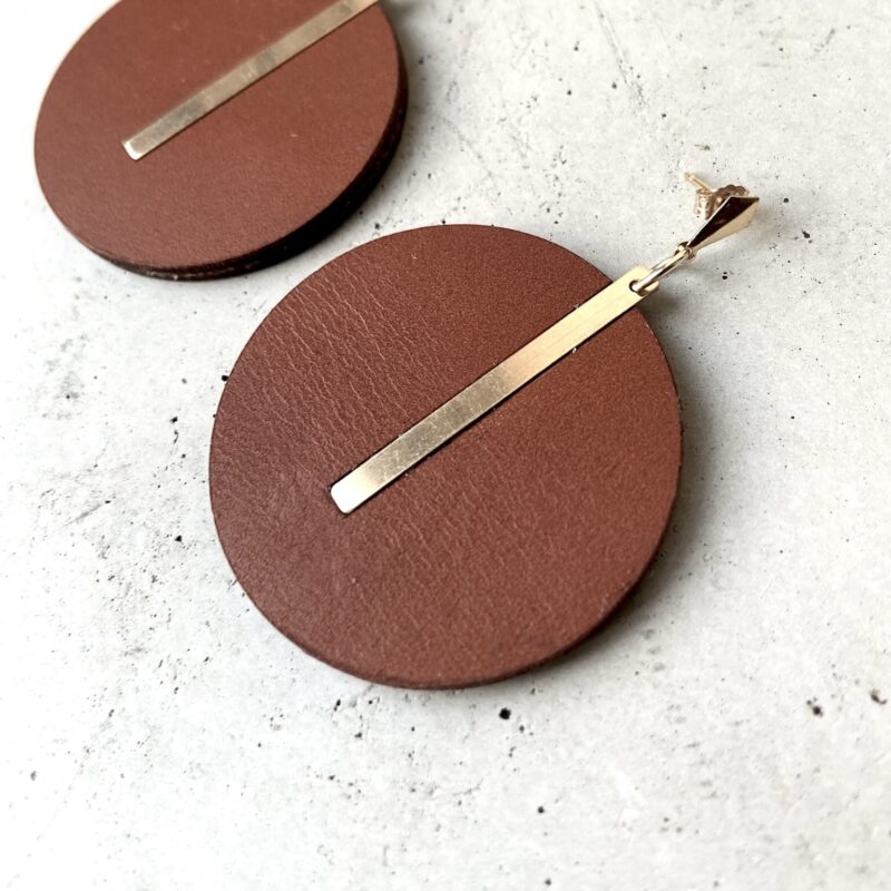 Earrings Leather & Gold LINFIN