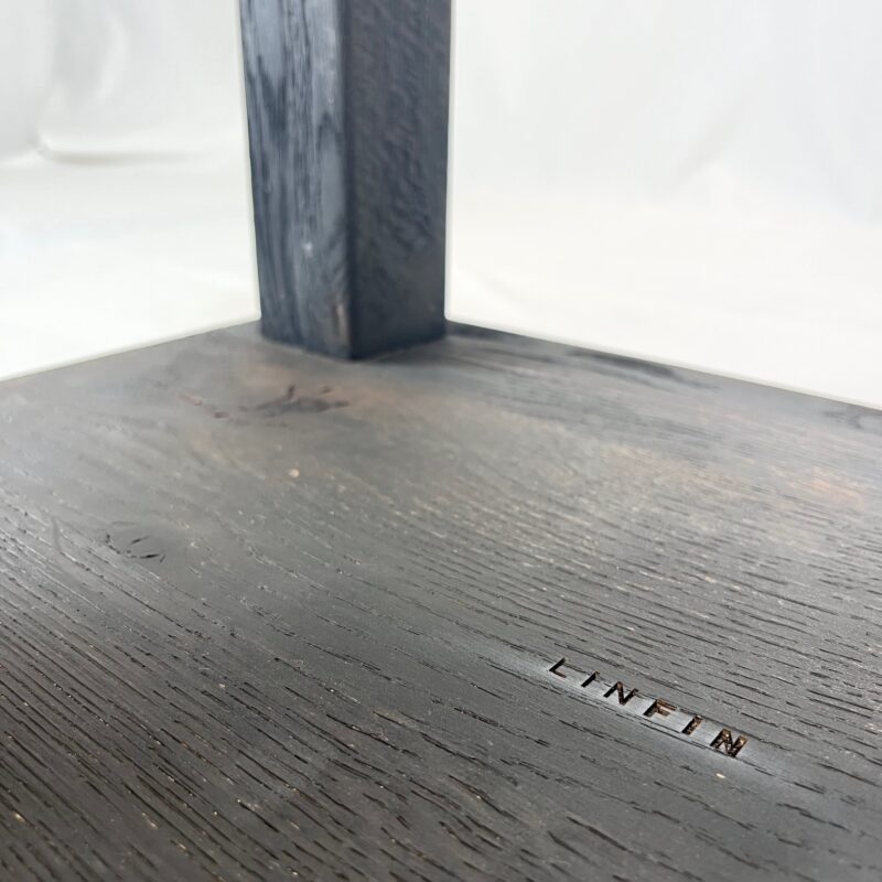 Brutalist Blackened Oak Side Table - 60s - LINFIN