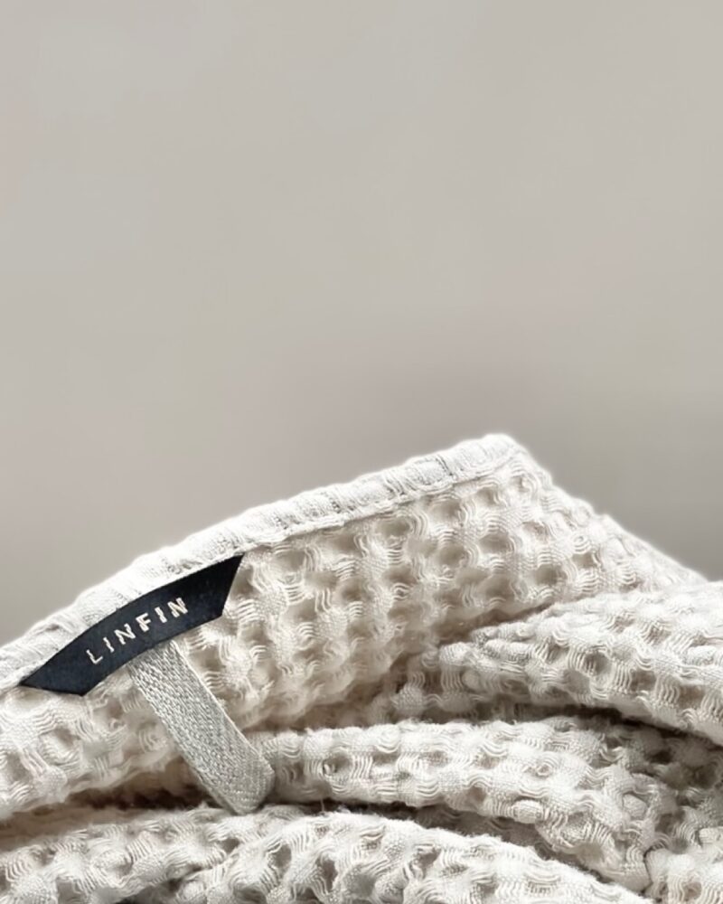 Natural Waffle Linen Bath Towel LINFIN Maastricht